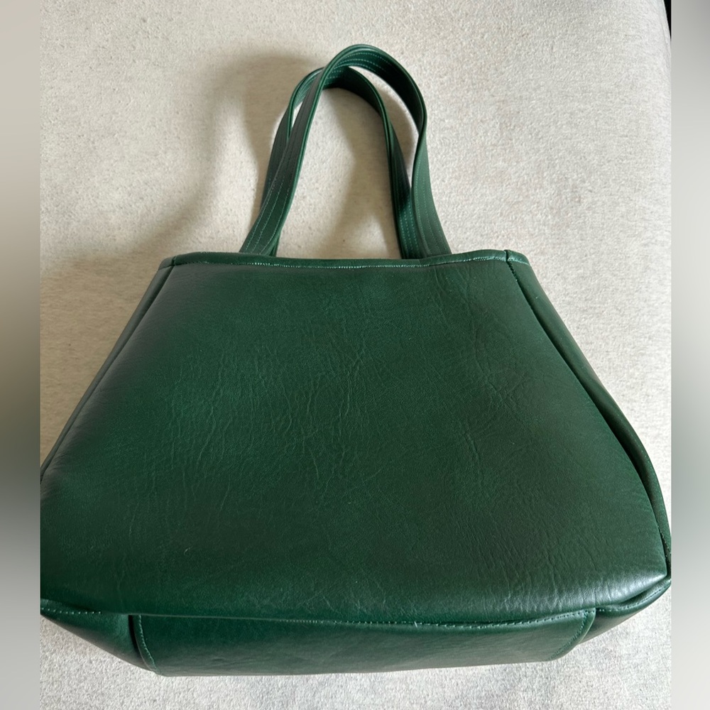 Faux Leather Green Bag with Harry Potter Inspired Print Interior OS